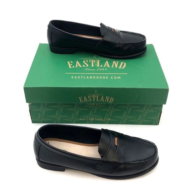 Eastland Women's 7.5 M Black Leather Classic Penny Loafers Slipon Dress Casual